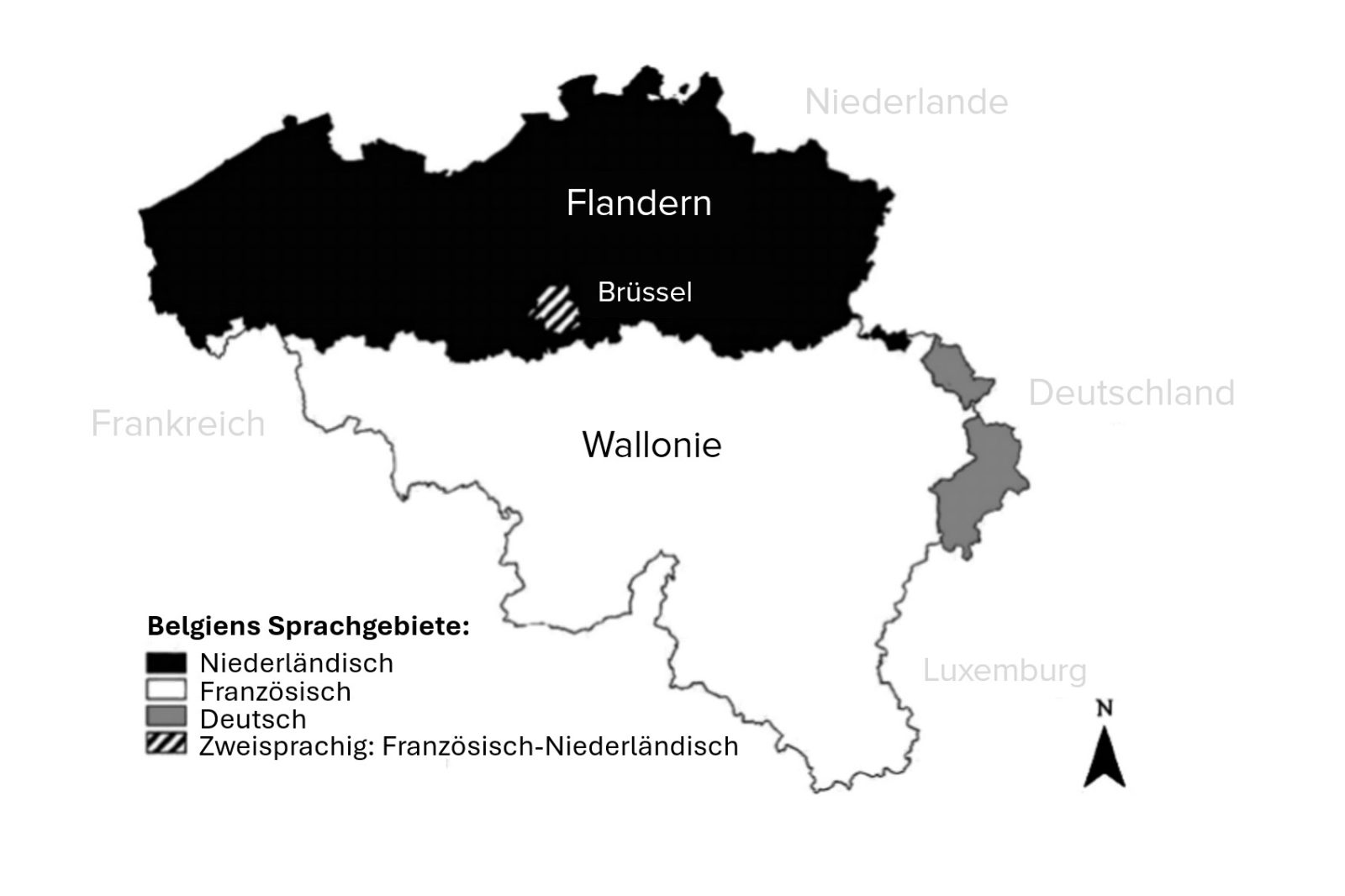 Belgiens Sprachgebiete (Bild: BRF) 